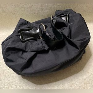 🧿HOBO INTERNATIONAL black, Nylon and leather. Extra Large Shoulder Bag🧿#BLACK